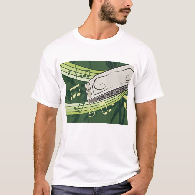 Harmonica Music T Shirt (Framsida)
