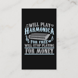 Harmonica Player Blues Music Fransk Harp Älskare Visitkort