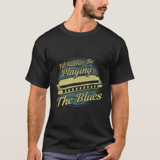 Harmonica Player Blues Music Musician T Shirt