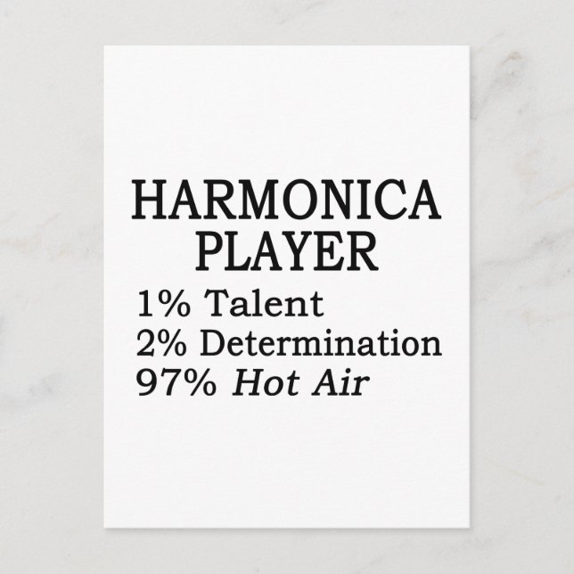 Harmonica Player Hett Luft Vykort (Framsida)