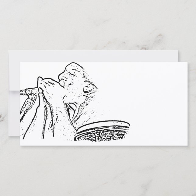 Harmonica Player med trumma (Framsida)