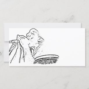 Harmonica Player med trumma