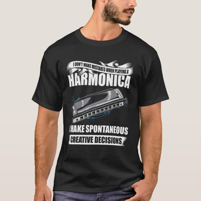 Harmonica spelar för Harmonica Player Harmonica T Shirt (Framsida)
