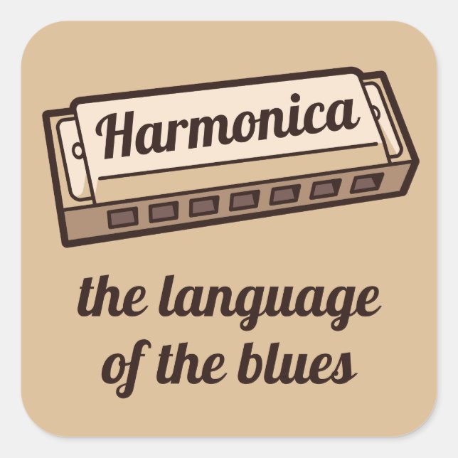 Harmonica Sticker Fyrkantigt Klistermärke (Framsida)