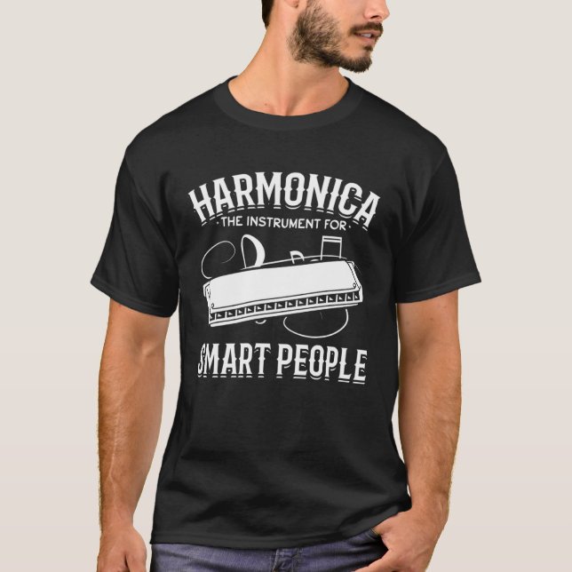 Harmonica The Instrument For Smart People Mouth Or T Shirt (Framsida)