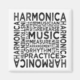 Harmonica Typography Magnet