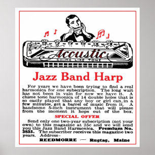 Harmonicaannonsaffisch Poster