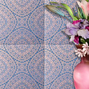 Harmonical Intricate Blue Rosa Geometric Mönster Kakelplatta