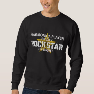 Harmonicarockstjärna vid natt sweatshirt