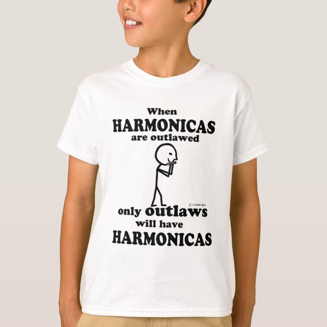 Harmonicas Outlawas Tee Shirt (Framsida)