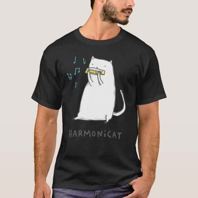 Harmonicat Music Catt T Shirt (Framsida)