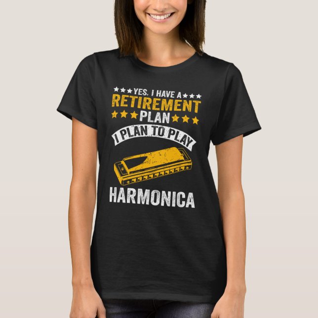 Harmonicist Mouth i Pension T Shirt (Framsida)