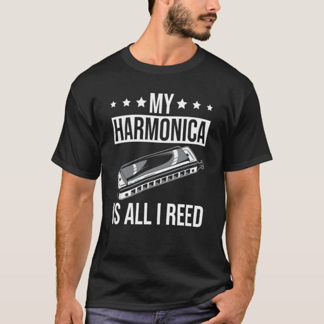 Harmonicist Reed Harmonica T Shirt (Framsida)