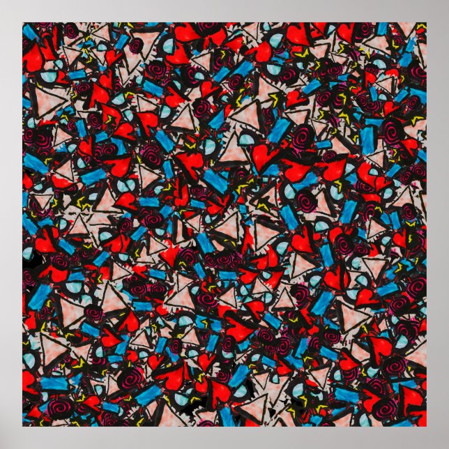 Harmonious Chaos Vibrant Abstract Design Poster (Framsidan)