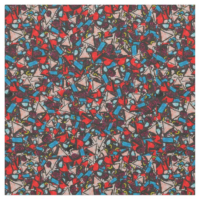 Harmonious Chaos Vibrant Abstract Design Tyg (Närbild)