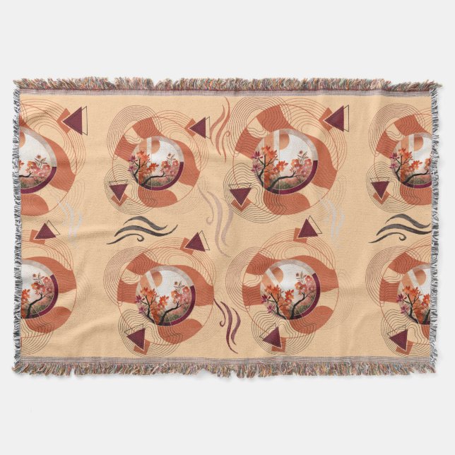Harmonious Orange Blossom Circles Filt (Framsidan)