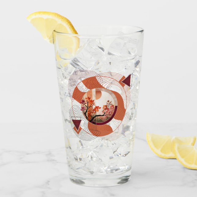 Harmonious Orange Blossom Circles Glaskopp (Framsida Ice)