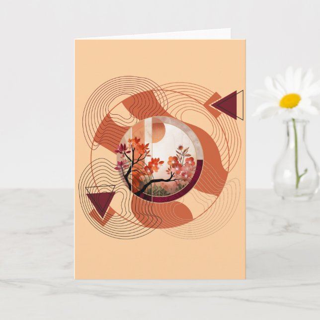 Harmonious Orange Blossom Circles Kort (Liten växt)