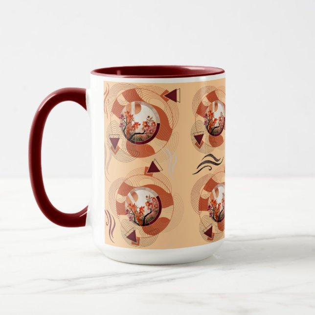 Harmonious Orange Blossom Circles Mugg (Vänster)