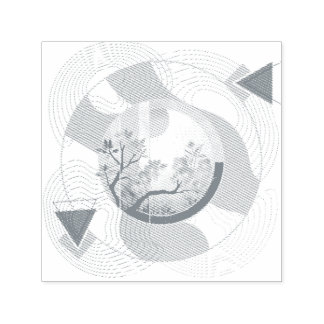 Harmonious Orange Blossom Circles Självfärgande Stämpel