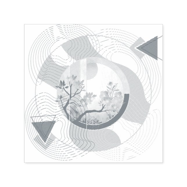 Harmonious Orange Blossom Circles Självfärgande Stämpel (Design)