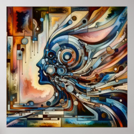 Harmonious Paradox - Abstrakt Woman Art Poster