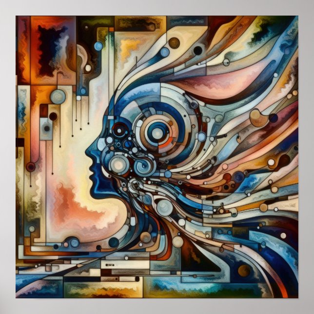 Harmonious Paradox - Abstrakt Woman Art Poster (Framsidan)