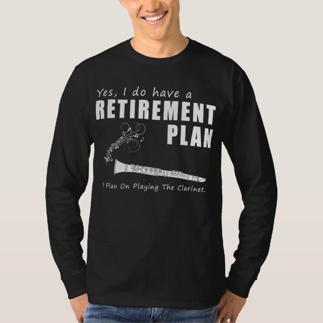 Harmonious Pension Tunes: Clarinet Spela Funn T Shirt (Framsida)