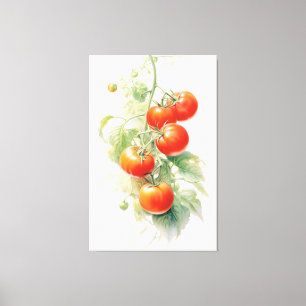 Harmonious Tomato Plant Watercolor Canvastryck