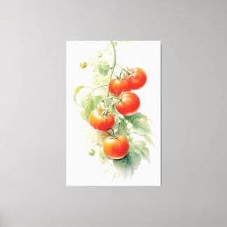Harmonious Tomato Plant Watercolor Canvastryck