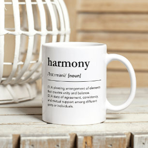 Harmonisdefinition klassisk svartvit ordlista kaffemugg