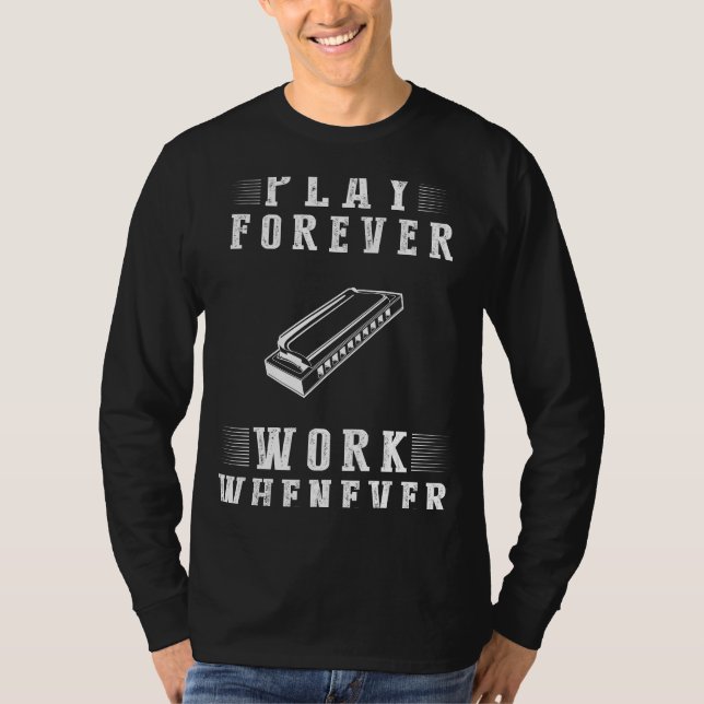 Harmonisera Lifes Tune: Play Harmonica Forever - A T Shirt (Framsida)