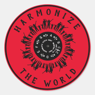 Harmonisera Logotypen i världen Runt Klistermärke