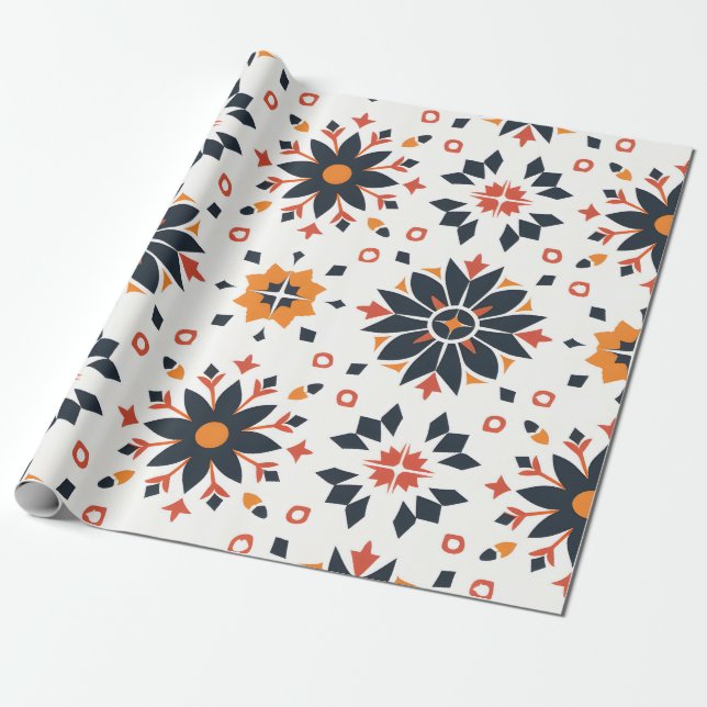 Harmonisering av geometrisk Blommigt Presentpapper (Utrullad)