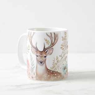 Harmonisering av Hjort och Blommigt Kaffemugg