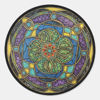 Harmonisering i glasljus runt klistermärke