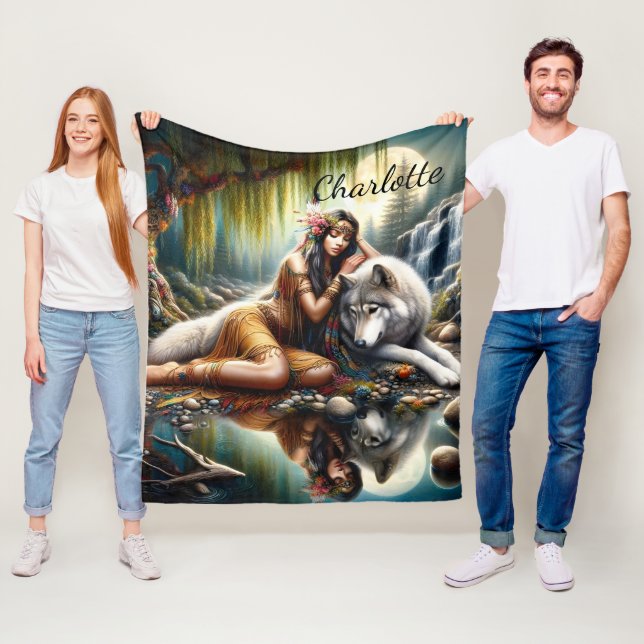 Harmonisering mellan en indiansk kvinna och en var fleecefilt (På plats)