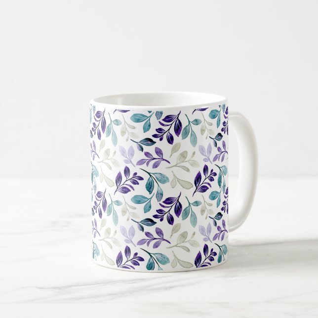  Harmonisk akvarellbladdesign  Kaffemugg (Framsida höger)