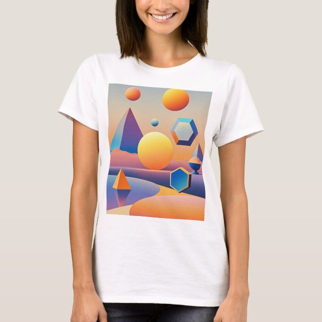 Harmonisk blandning av struktur, övertoningar t shirt (Framsida)