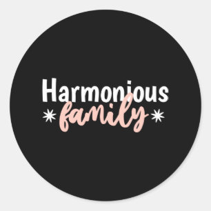 Harmonisk familj runt klistermärke