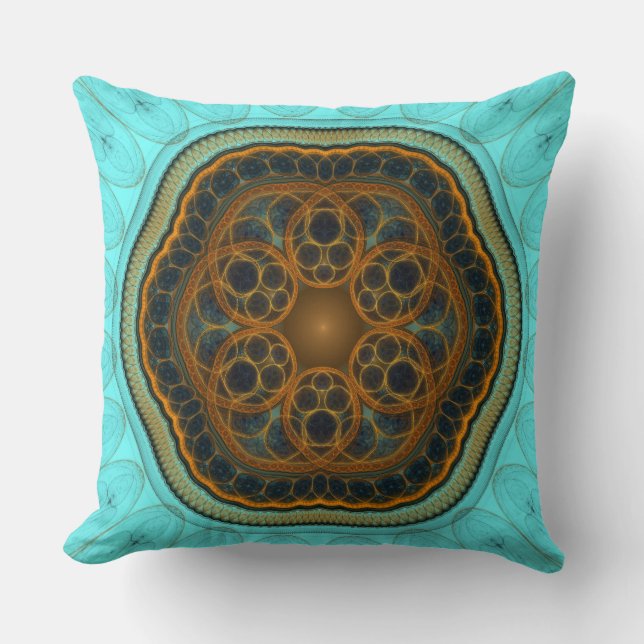 Harmonisk fraktal mandala kudde (Framsida)