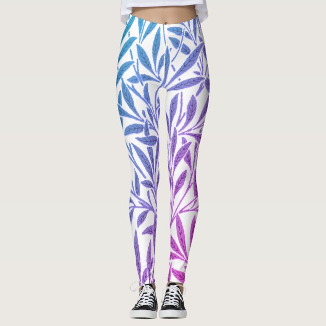 Harmonisk kombination av blått och Rosa Färg i Des Leggings (Framsida)