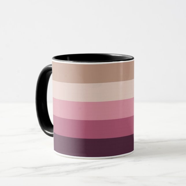 Harmonisk Neutral Rosa Gradient Horisontell Rand Mugg (Framsida vänster)