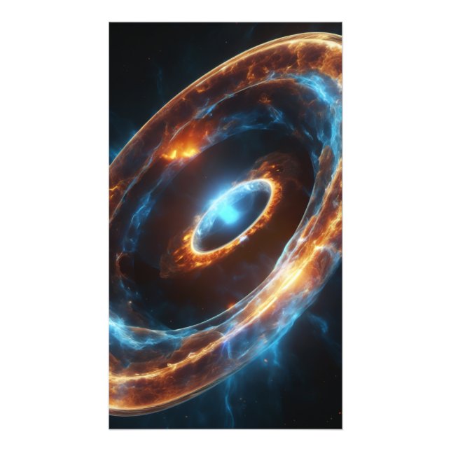 Harmonisk omloppsbana: Tvilling kosmiska ringar Fototryck (Framsidan)