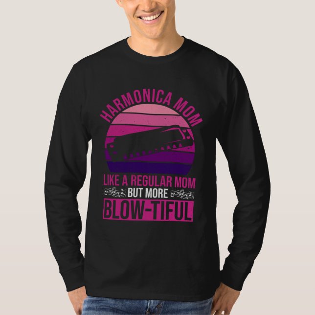 Harmonisk Spelande Mamma Och Munspel Moder T Shirt (Framsida)