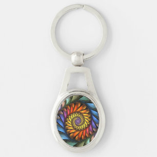 Harmonium Keychain Ovalt Silverfärgad Nyckelring