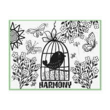 Harmoniy Coloring Postcard