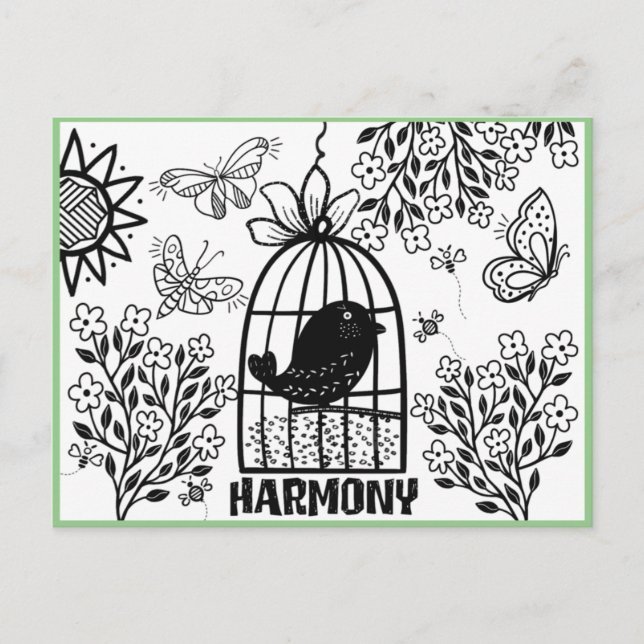 Harmoniy Coloring Postcard Vykort (Framsida)