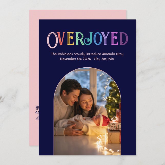  Harmoniy Julafton Baby födelsetalfoto Julkort (Fram/baksida)