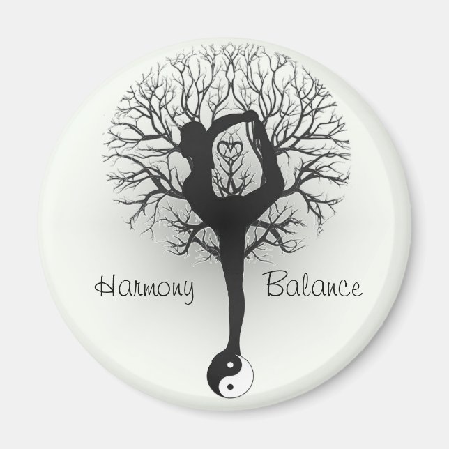 Harmony & Balance Yin Yang Livets träd Magnet (Framsidan)